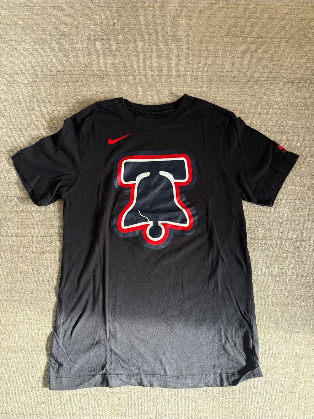 Sixers T Shirt- Nike Men’s Black Tee with Liberty Bell Graphic Size S